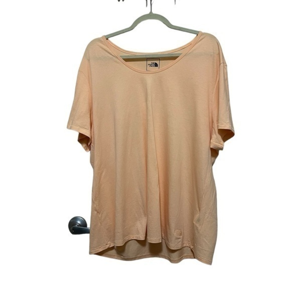 NWOT North Face peach orange wide scoop neck cotton Lyocell short sleeve t-shirt